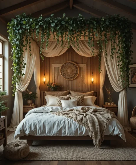 Boho Bedroom Vine Styling