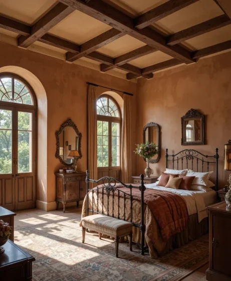 Classic Tuscan Bedroom with Arched Details