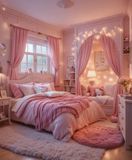 Cozy Hello Kitty Bedroom Setup