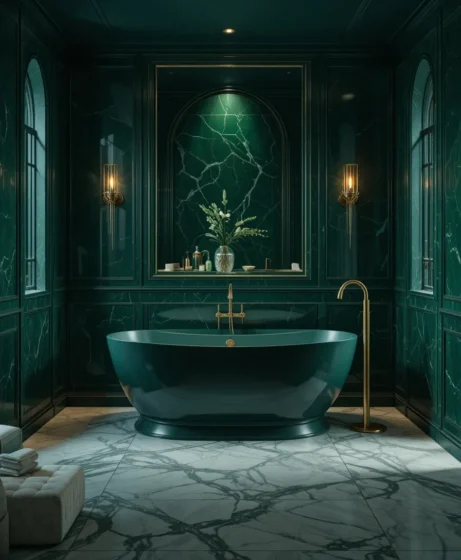Dark Green Bathtub Surround