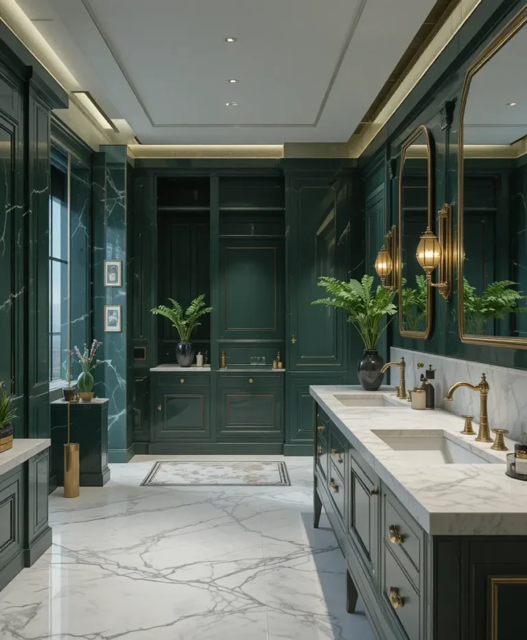 Dark Green and Marble Combination