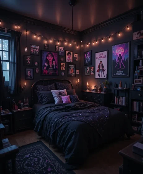 Emo Bedroom with Warm Lighting