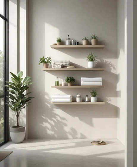 Floating Shelves for Bathroom Storage