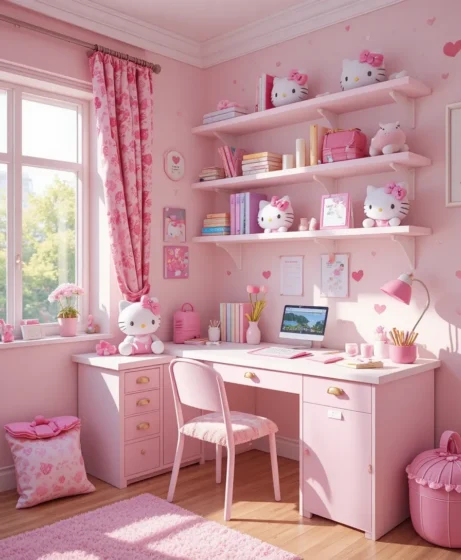 Hello Kitty Bedroom with Study Area