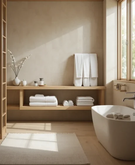 Japanese Minimal Towel Organization