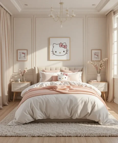 Neutral Hello Kitty Bedroom