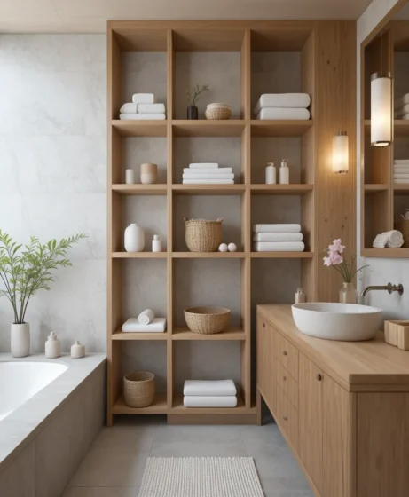 Open Shelving with Minimal Clutter