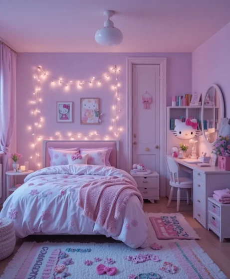 Pastel Hello Kitty Bedroom Aesthetic