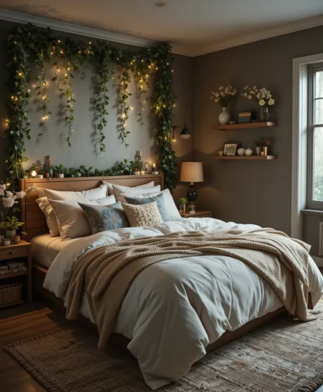 Seasonal Vine Bedroom Styling