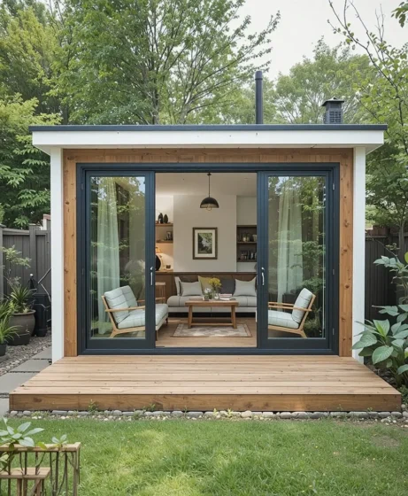 Tiny Guest House with Sliding Doors