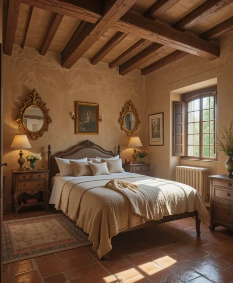 Tuscan Bedroom with Antique Accents