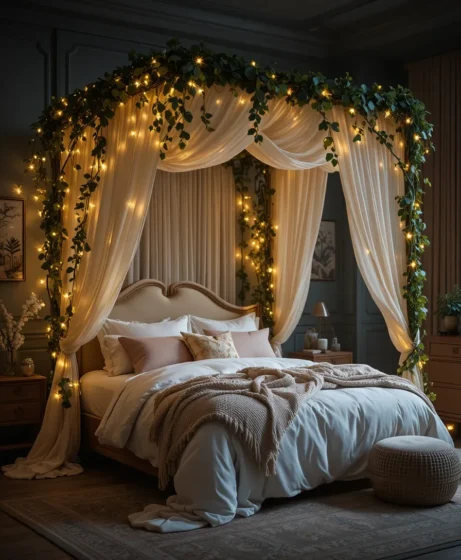 Vines Over a Canopy Bed