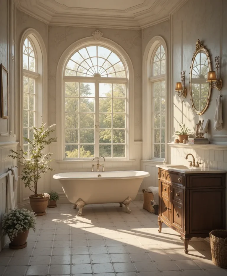 Window-Lined Vintage Bathrooms