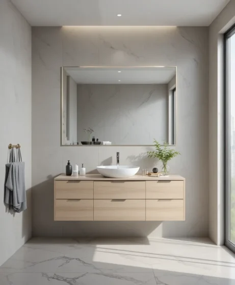 Floating Vanity for an Open Floor Look