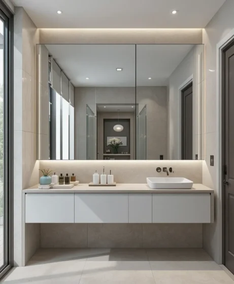 Large Wall Mirror to Double the Space