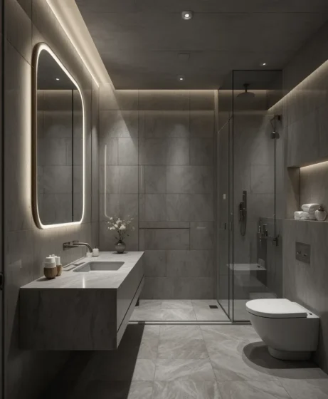 Microcement and LED Mood Lighting