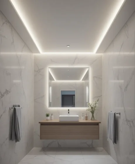 Soft Cove Lighting Along the Ceiling