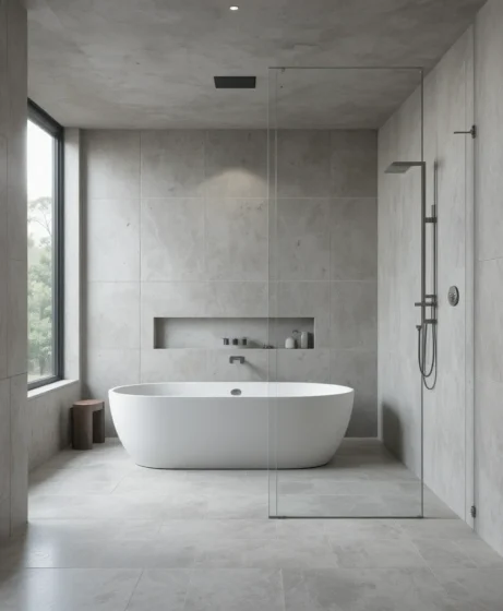 Two-Tone Microcement Layered Design