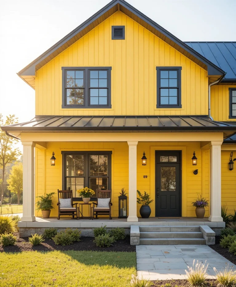 22 Yellow House Exterior Ideas That Brighten Curb Appeal