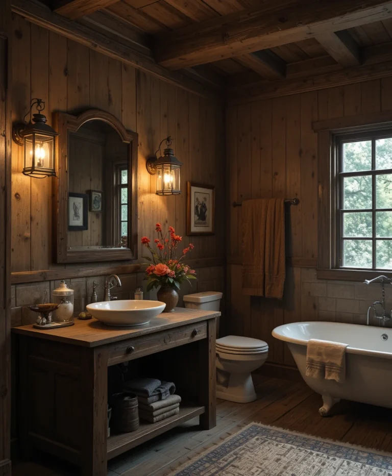 22 Primitive Bathroom Ideas for a Warm Rustic Retreat