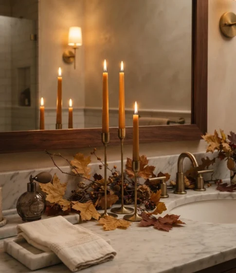 Brass and Amber Candle