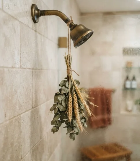Dried Eucalyptus and Wheat Shower Bundle