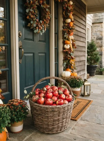Apple Basket Display by the Door