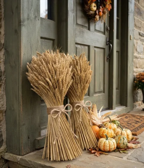 Dried Wheat Sheaf Bundles