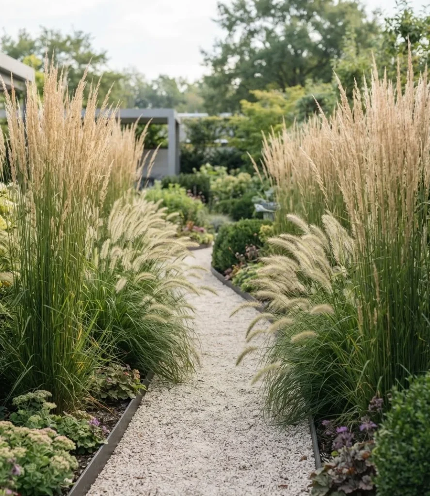 Gravel Path with Ornamental Grasses