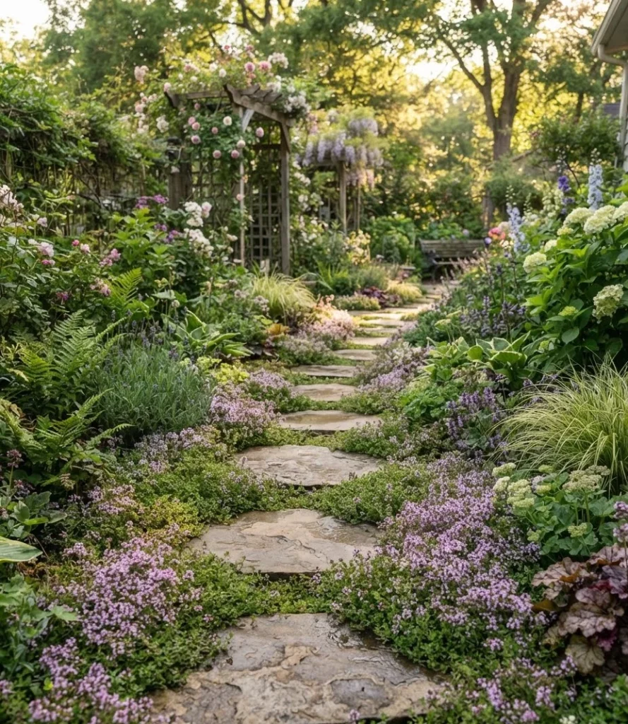 Stepping Stone Path with Low Groundcover