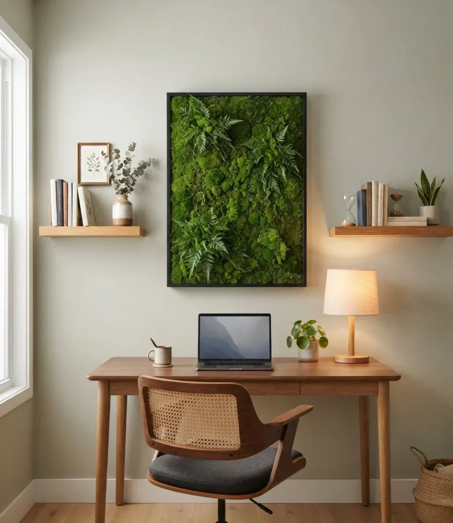 Moss Wall Home Office Backdrop