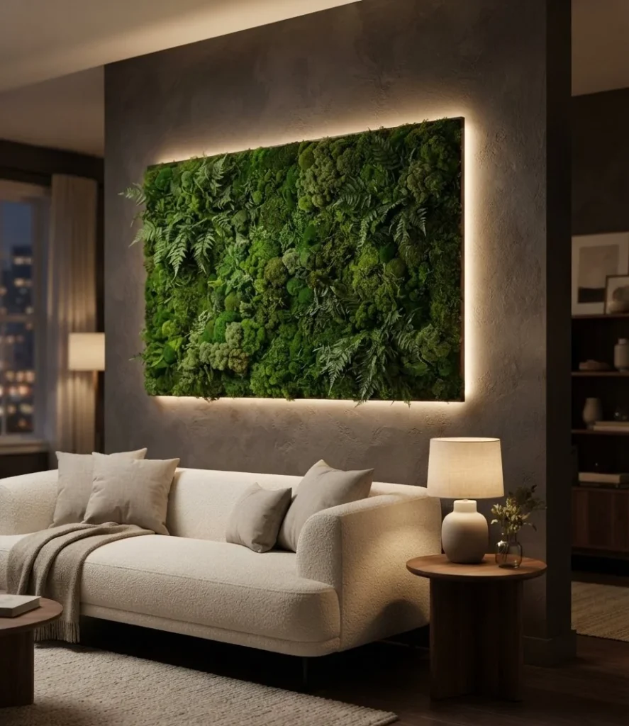 Moss Wall with LED Backlighting