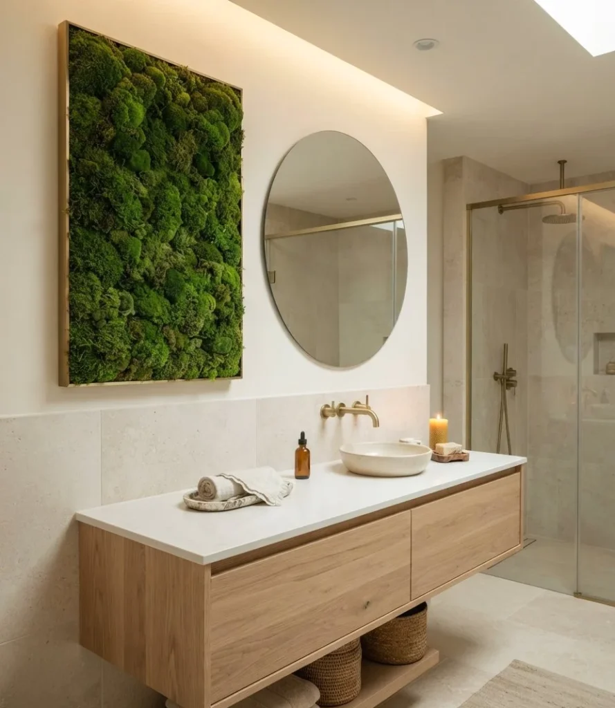 Preserved Moss Bathroom Wall