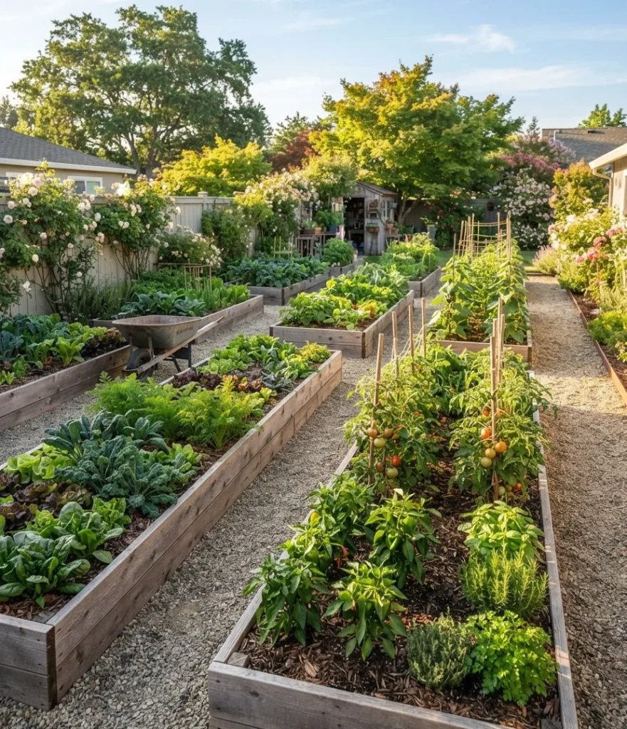 Raised Bed Row Layout