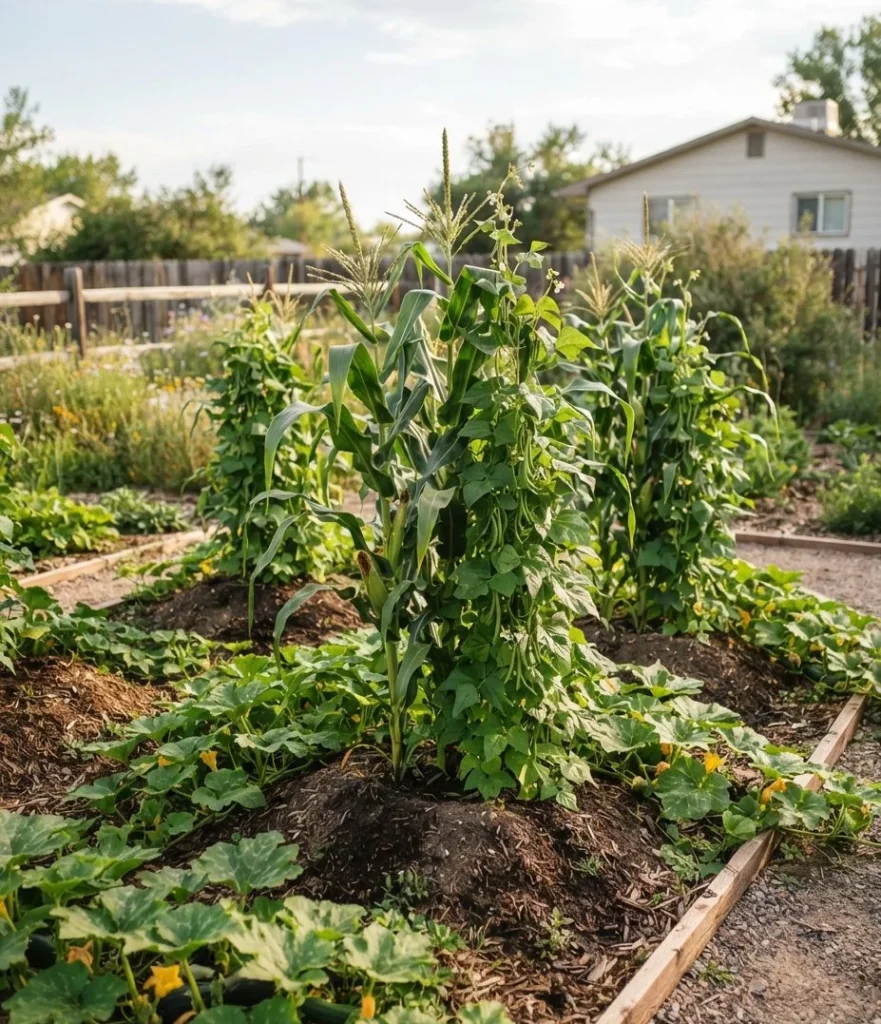 Three Sisters Companion Planting Layout